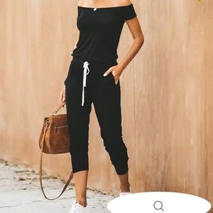 VICI black drawstring jumpsuit